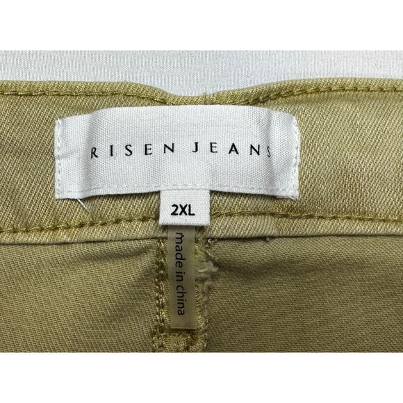 NWT Risen Women's High Rise Wide Leg Tan Denim Jeans - Size 2XL (39x32) - Picture 6 of 8